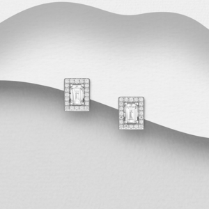 Boucles d'oreilles en argent 925ème et Zyrconium