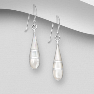 Boucles d'oreilles en argent 925ème et Nacre blanche