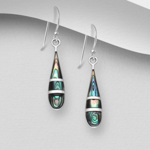 Boucles d'oreilles en argent 925ème et Nacre d'Ormeau