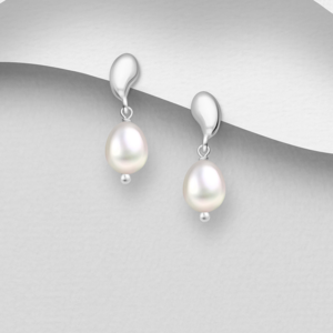 Boucles d'oreilles en argent 925ème et Perles Naturelles d'eau douce