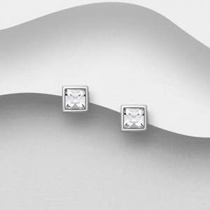 Boucles d'oreilles en argent 925ème et Swarovski élément Crystal