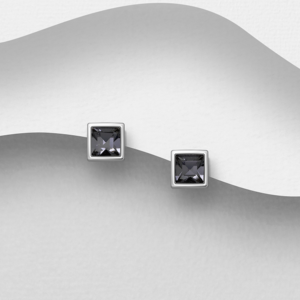 Boucles d'oreilles en argent 925ème et Swarovski élément Silver night