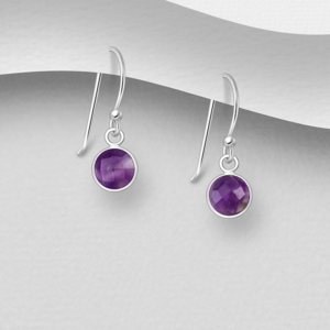 Boucles d'oreilles en argent 925ème et Améthystes