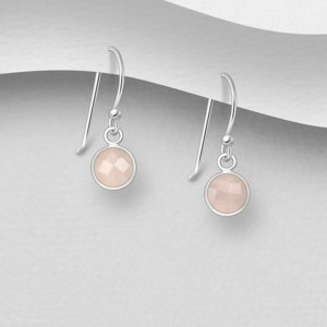 Boucles d'oreilles en argent 925ème et Quartz Rose