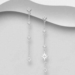 Boucles d'oreilles en argent 925ème et zyrconium