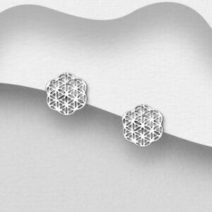 Boucles d'oreilles Fleur de vie en argent 925ème