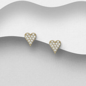 Boucles d'oreilles Coeurs en argent 925ème plaqué or 18k et Zyrconium