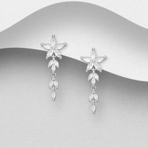 Boucles d'oreilles en argent 925ème et zyrconium