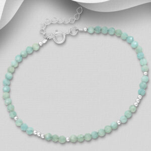 Bracelet en argent 925ème et Amazonites