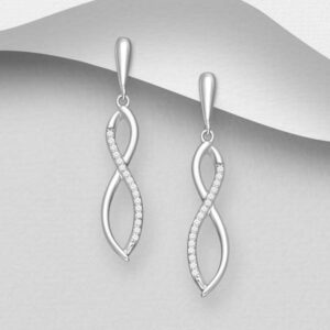 Boucles d'oreilles en argent 925ème et zyrconium